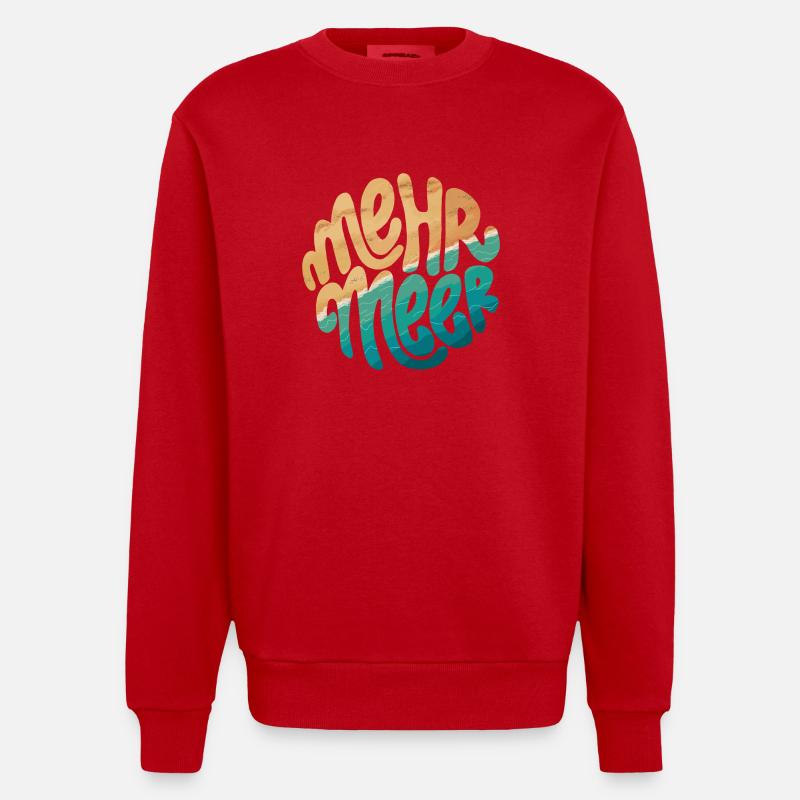 plus de mer - Sweat bio épais oversize fabriqué en UE - rouge