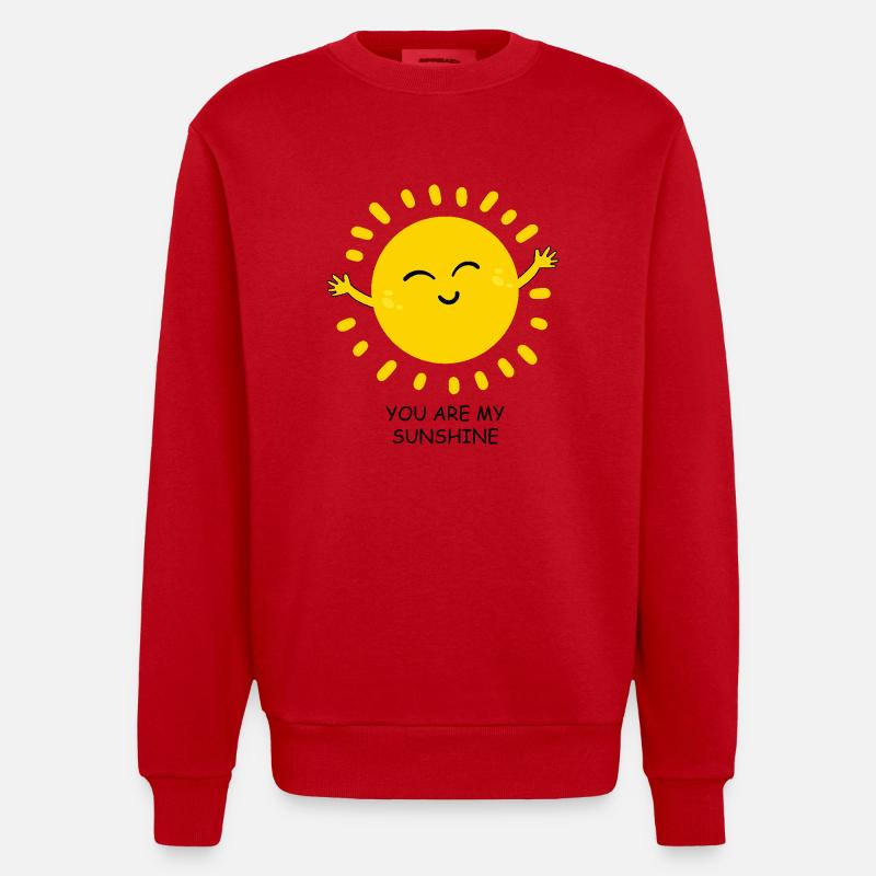 Glückliche sonne - Heavyweight Oversized Organic Crew Neck Made in EU - Rot