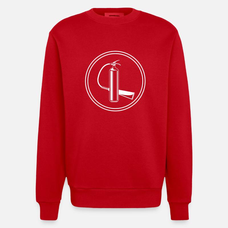 Fire extinguisher symbol fire brigade - Heavyweight Oversized Organic Crew Neck Made in EU - red