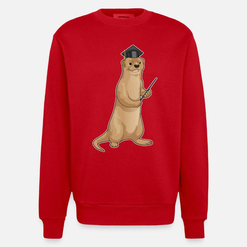 Cylindre du professeur Otter - Sweat bio épais oversize fabriqué en UE - rouge