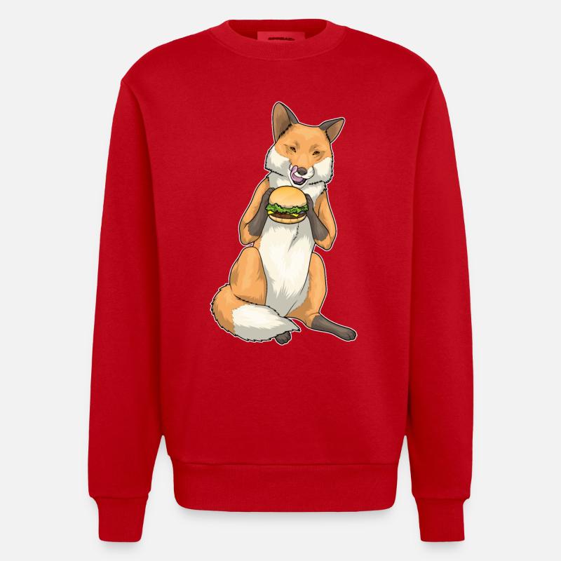 Fuchs Burger - Sweat bio épais oversize fabriqué en UE - rouge