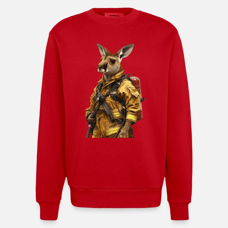 Känguru - Heavyweight Oversized Organic Crew Neck Made in EU - Rot