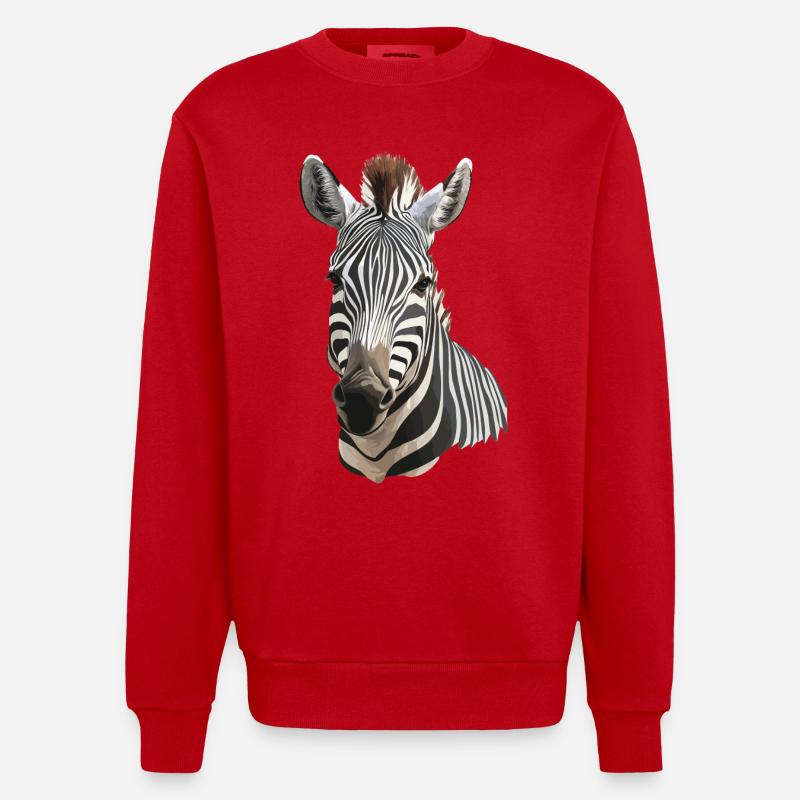 Zebra - Heavyweight Oversized Organic Crew Neck Made in EU - Rot