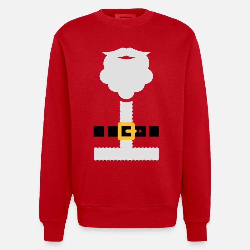 Santa suit and beard - Heavyweight Oversized Organic Crew Neck Made in EU - red