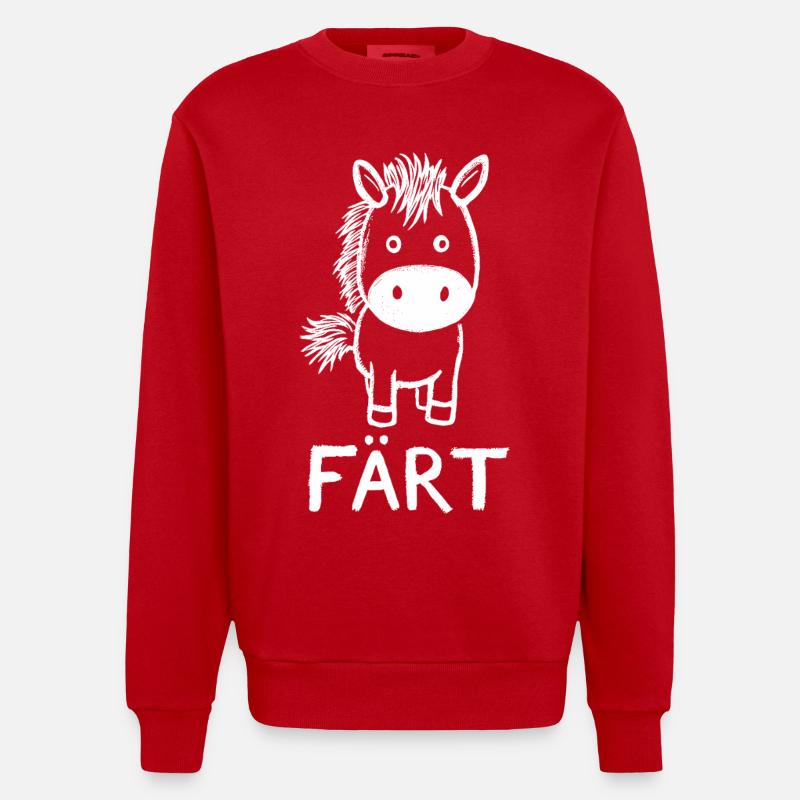 Cavalier cheval Propriétaire de chevaux FÄRT - Sweat bio épais oversize fabriqué en UE - rouge