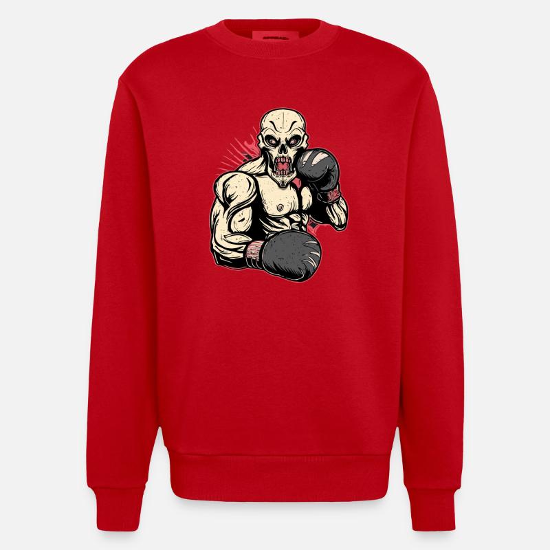 Boxer skull MMA Fighter UFC - Sweat bio épais oversize fabriqué en UE - rouge