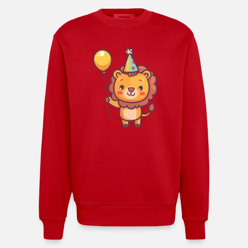 Leo Birthday Comic - Heavyweight Oversized Organic Crew Neck Made in EU - red