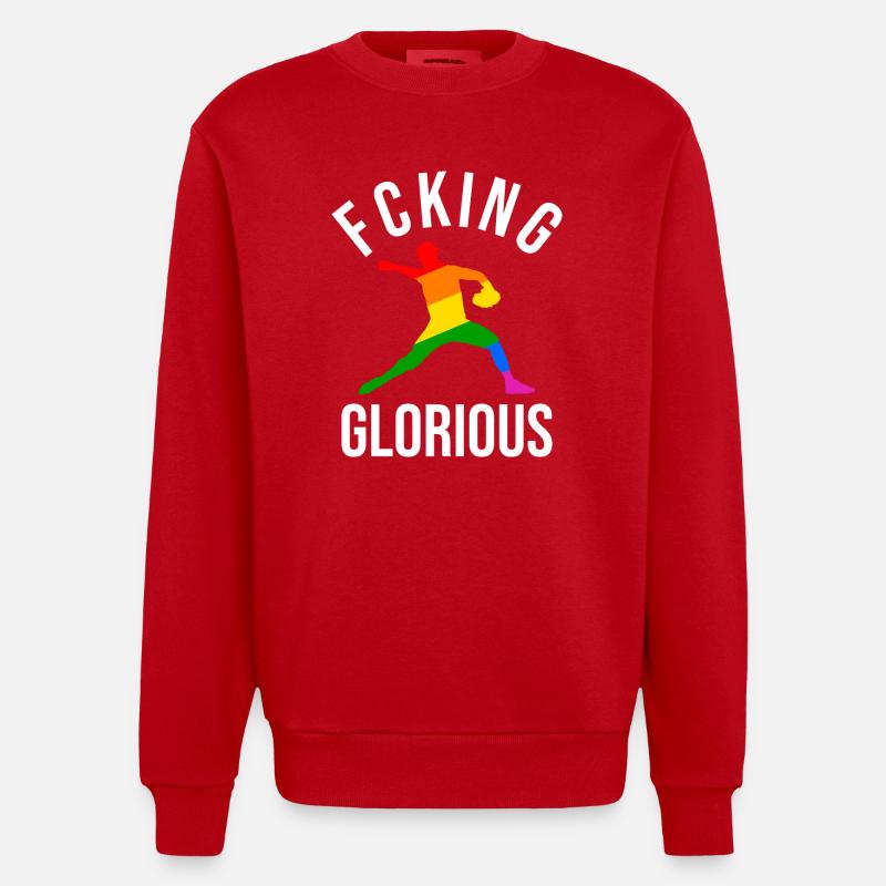 Fcking Glorious Baseball Player - Heavyweight Oversized Organic Crew Neck Made in EU - Rot