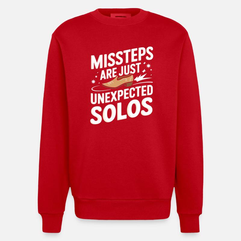 Line Dancing Dancing Dancers - Heavyweight Oversized Organic Crew Neck Made in EU - red