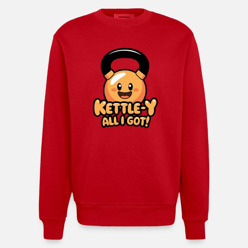 Bouilloire-Y Tout ce que j’ai - Sweat bio épais oversize fabriqué en UE - rouge