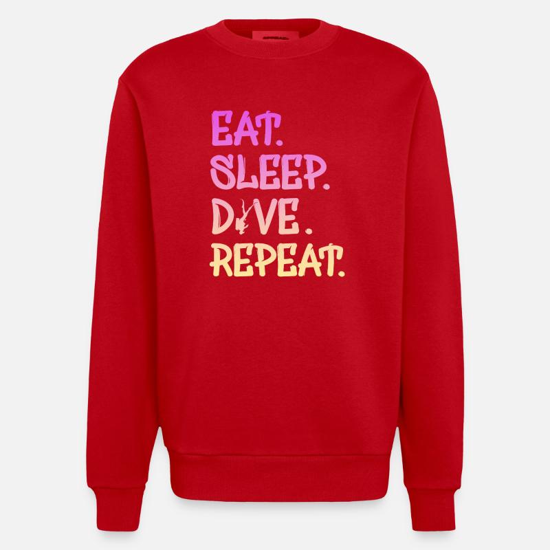 Tauchen Taucher Geschenk - Heavyweight Oversized Organic Crew Neck Made in EU - Rot