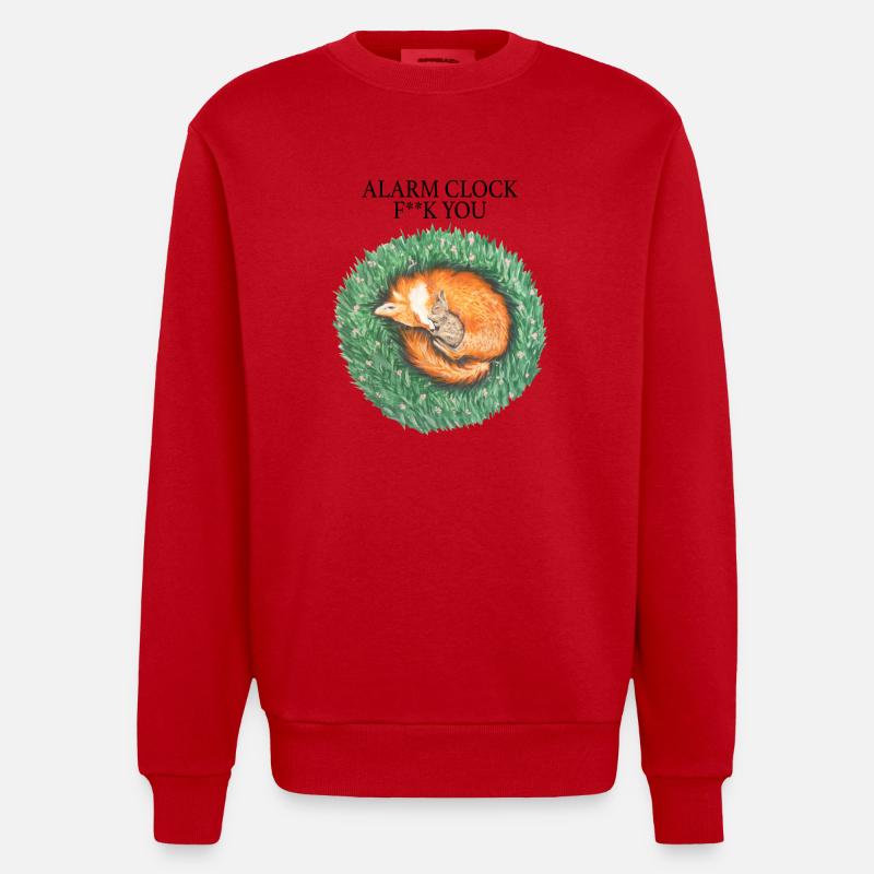 Fuchs und Hase schlafen friedlich - Heavyweight Oversized Organic Crew Neck Made in EU - Rot