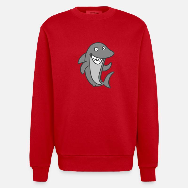 requin - Sweat bio épais oversize fabriqué en UE - rouge
