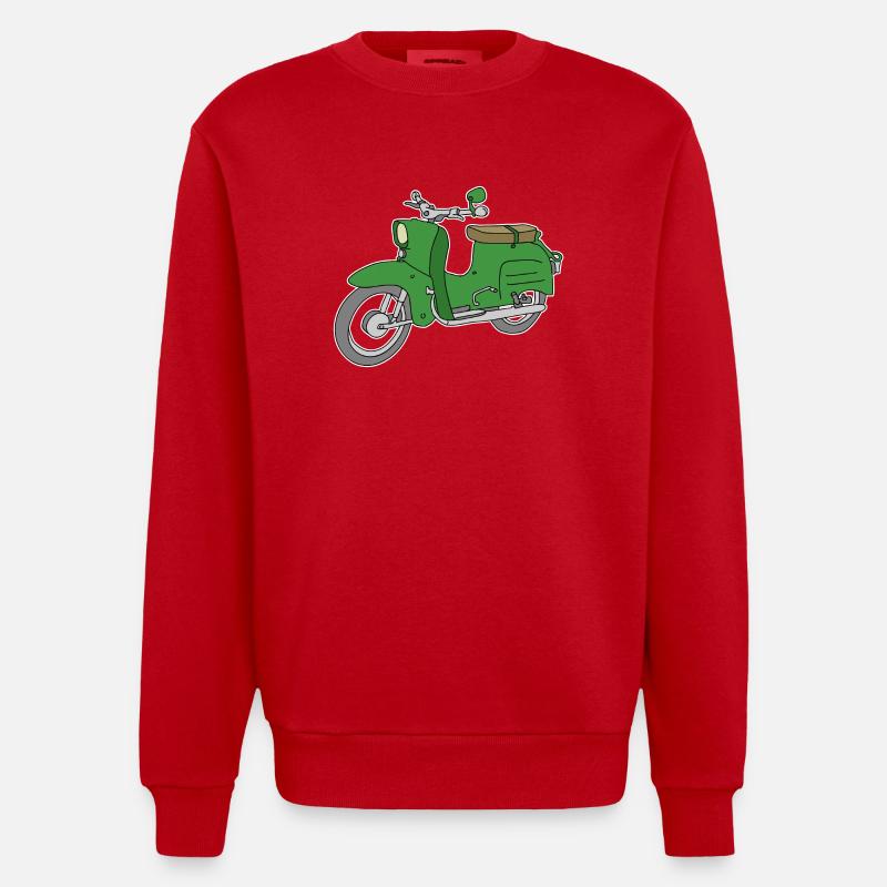 Scooter Simson Schwalbe - Sweat bio épais oversize fabriqué en UE - rouge
