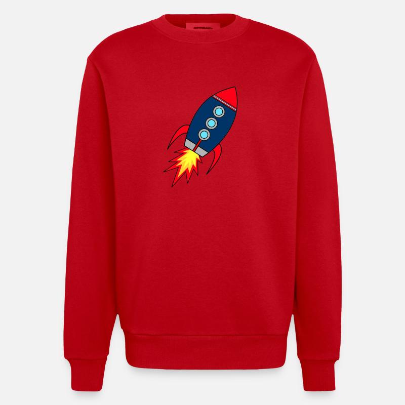 Lancement de fusée Rocket * - Sweat bio épais oversize fabriqué en UE - rouge