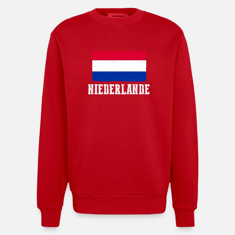 Pays-Bas Pays-Bas - Sweat bio épais oversize fabriqué en UE - rouge