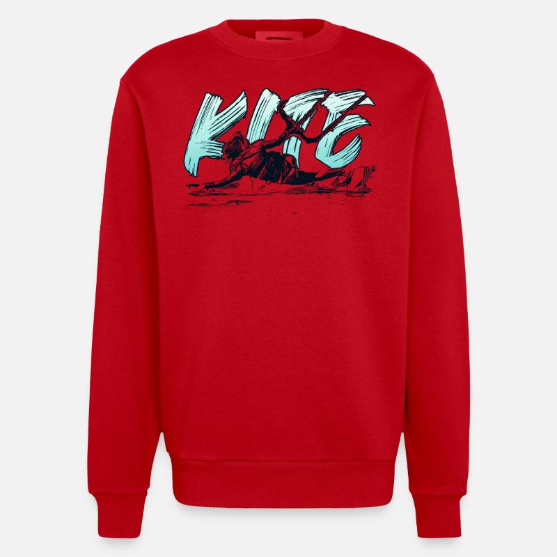 KITE surf kitesurf kitesurf kitesurf - Sweat bio épais oversize fabriqué en UE - rouge