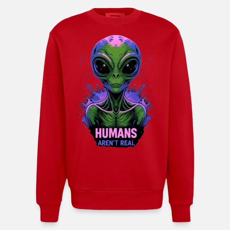 Außerirdischer 👽 - Heavyweight Oversized Organic Crew Neck Made in EU - Rot