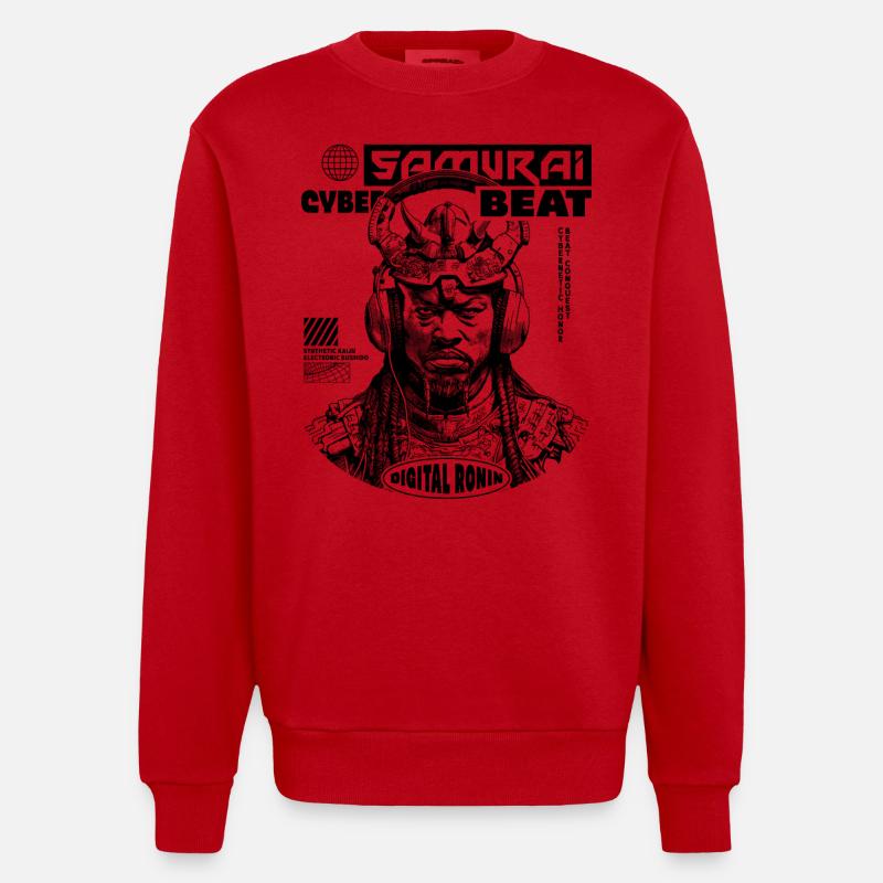 Chemise Tech Samurai Sci-Fi - Sweat bio épais oversize fabriqué en UE - rouge