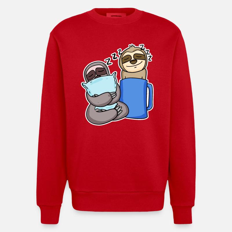 Faultiere - Heavyweight Oversized Organic Crew Neck Made in EU - Rot