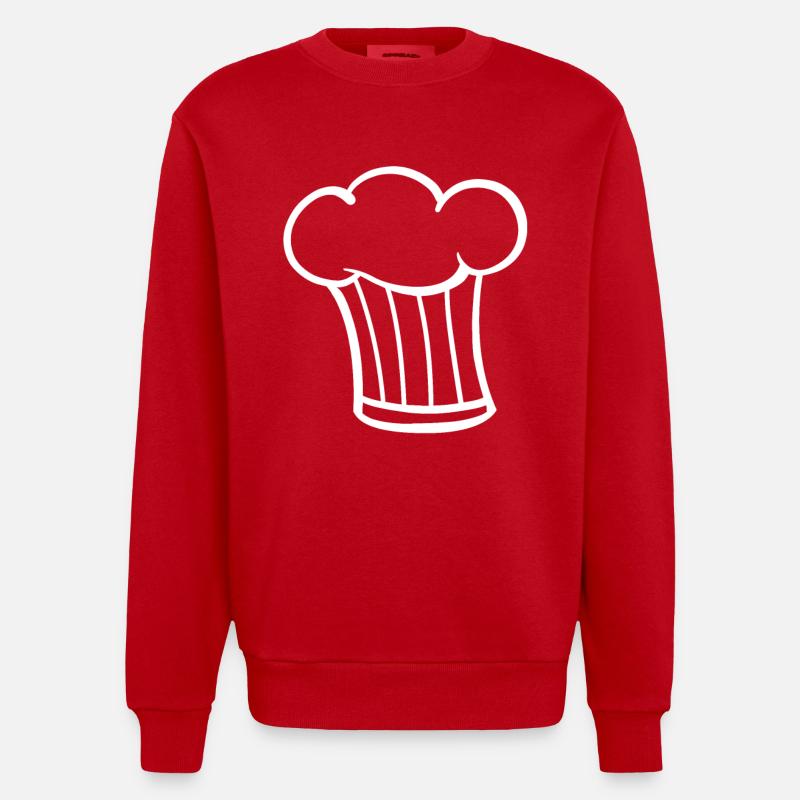 Cooking hat hobby chef chef - Heavyweight Oversized Organic Crew Neck Made in EU - red