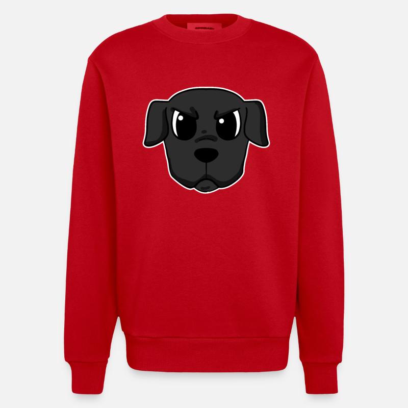 Hund Kopf - Heavyweight Oversized Organic Crew Neck Made in EU - Rot