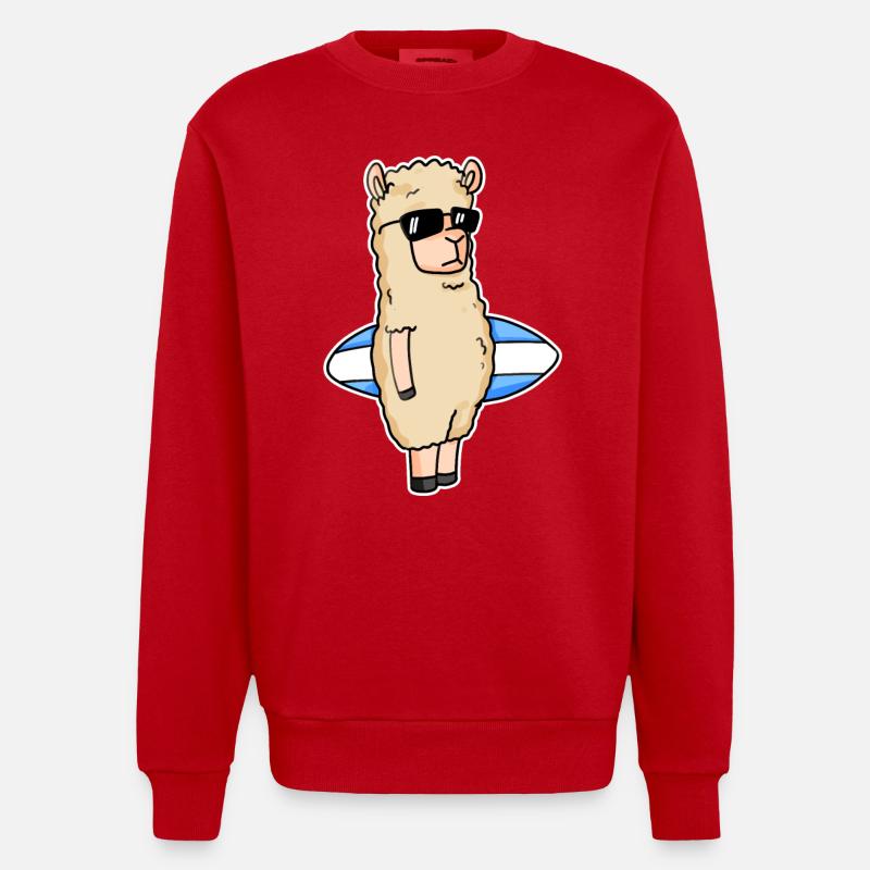 Surf surf alpaga surf - Sweat bio épais oversize fabriqué en UE - rouge