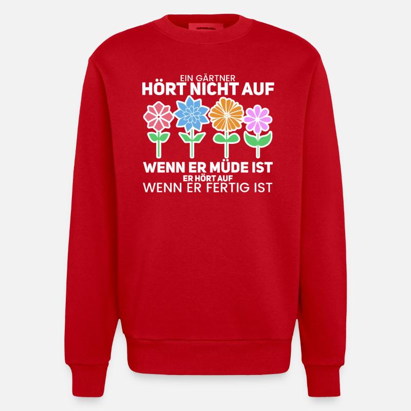 Gärtner - Heavyweight Oversized Organic Crew Neck Made in EU - Rot