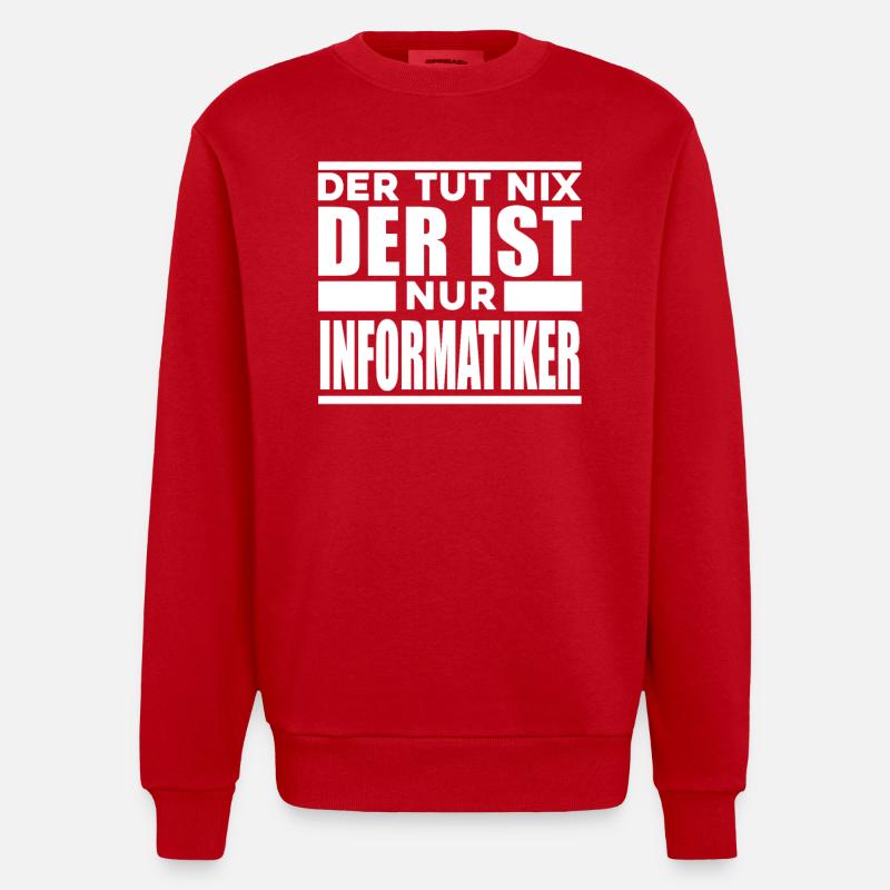 Informatiker - Heavyweight Oversized Organic Crew Neck Made in EU - Rot