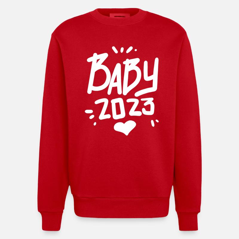 Grossesse Bébé enceinte 2023 - Sweat bio épais oversize fabriqué en UE - rouge