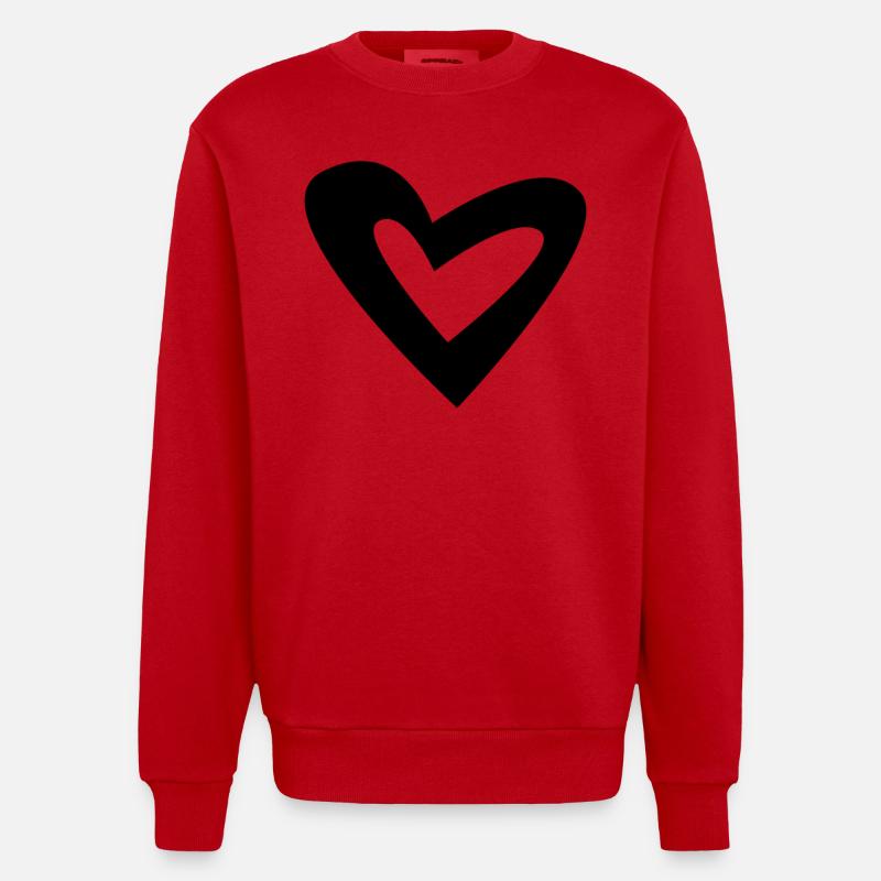 Herz - Heavyweight Oversized Organic Crew Neck Made in EU - Rot