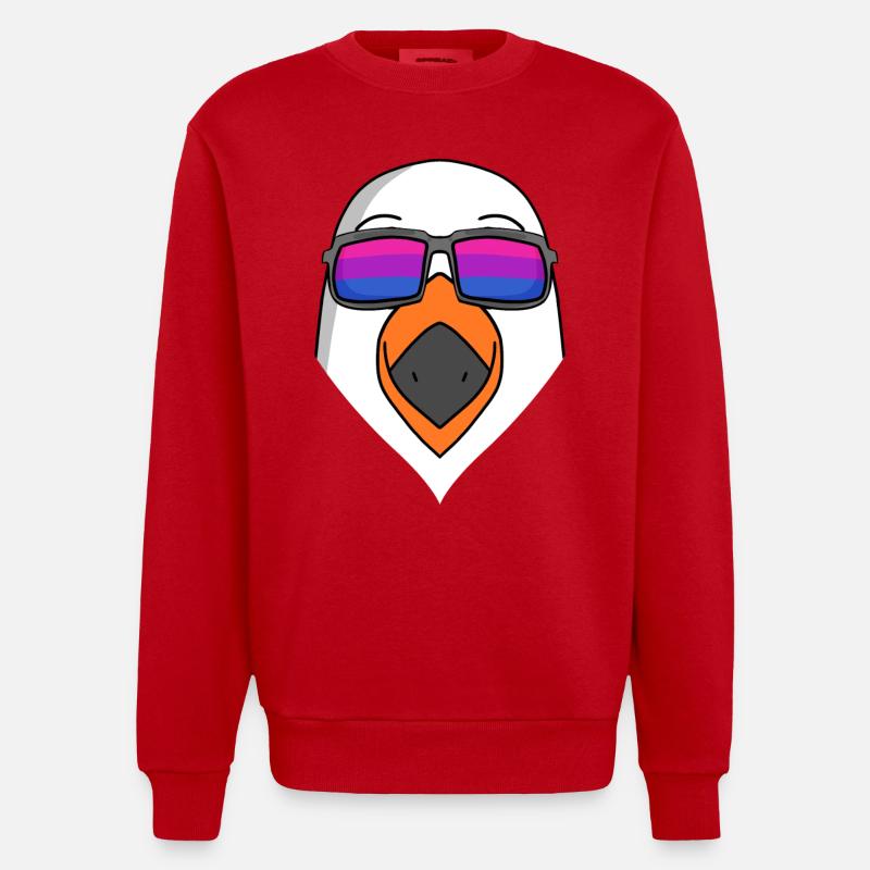 Bisexuell Möwe Geschenk - Heavyweight Oversized Organic Crew Neck Made in EU - Rot