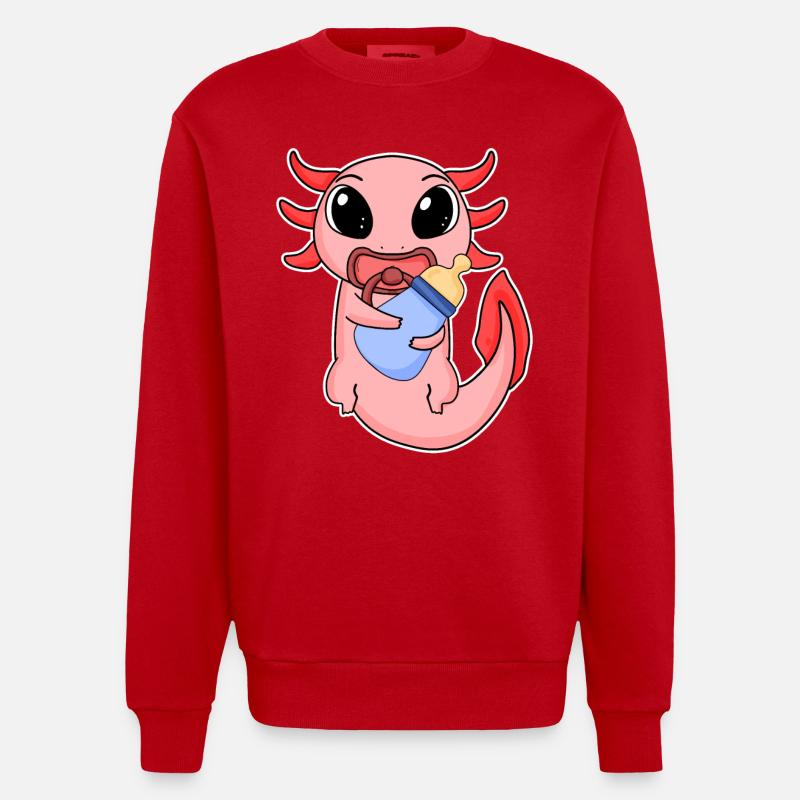 Bébé Axolotl - Sweat bio épais oversize fabriqué en UE - rouge
