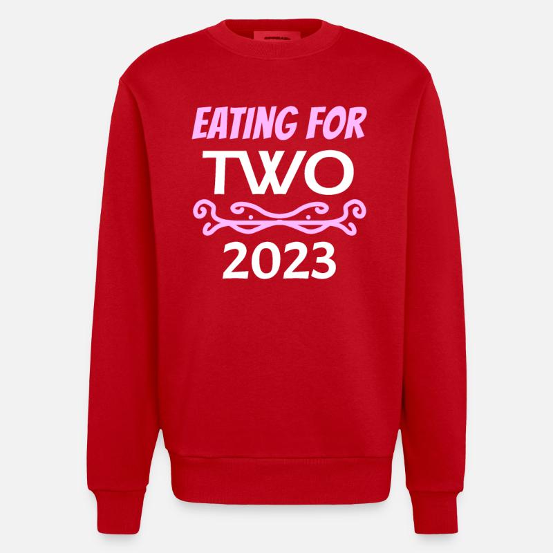 Grossesse Gémeaux 2023 - Sweat bio épais oversize fabriqué en UE - rouge
