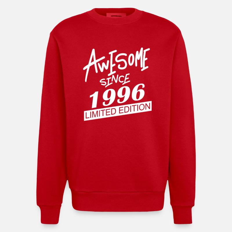 1996 - Né en 1996 - Sweat bio épais oversize fabriqué en UE - rouge