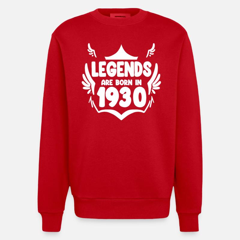 1930 - Heavyweight Oversized Organic Crew Neck Made in EU - red