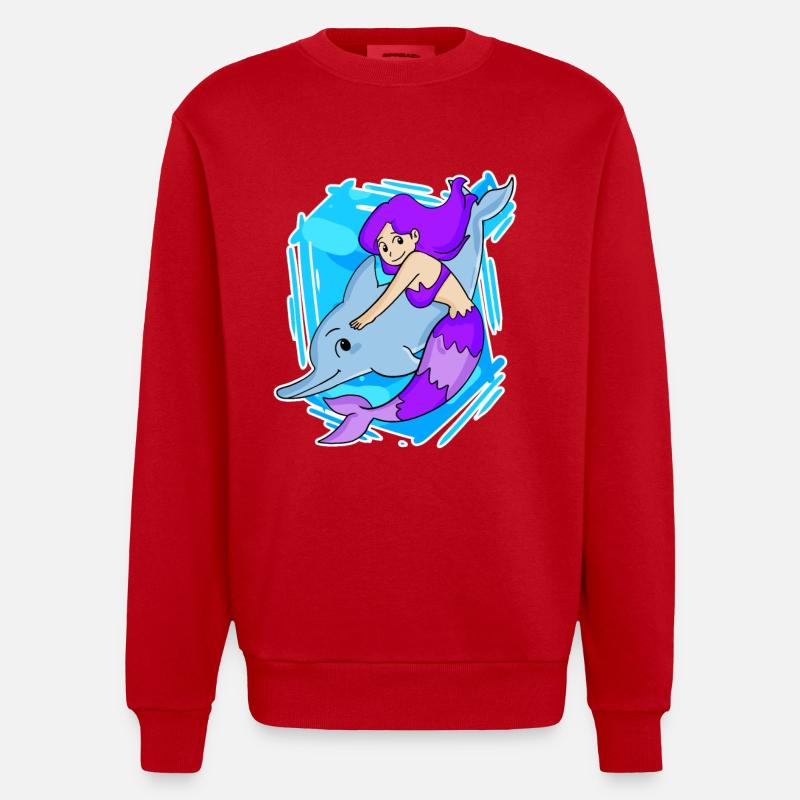 Sirène - Sweat bio épais oversize fabriqué en UE - rouge