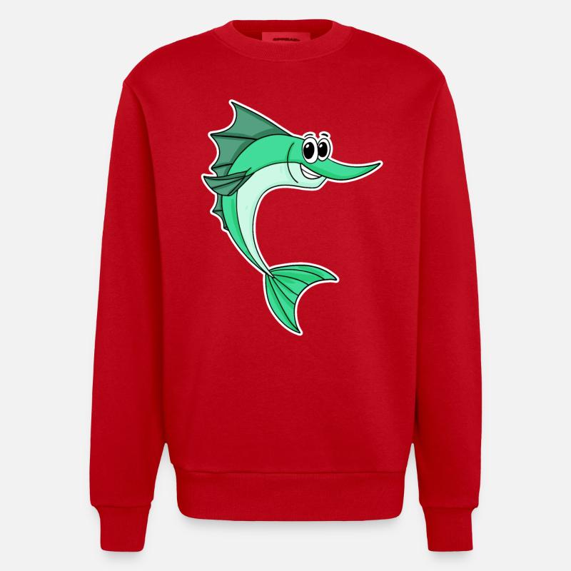 Espadon mignon - Sweat bio épais oversize fabriqué en UE - rouge