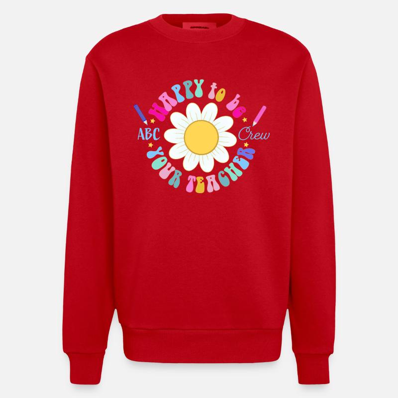 Enseignant - Sweat bio épais oversize fabriqué en UE - rouge
