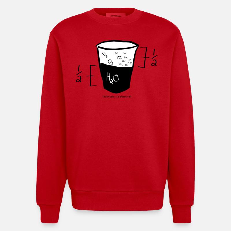 Nerd Math Graphic - Heavyweight Oversized Organic Crew Neck Made in EU - red