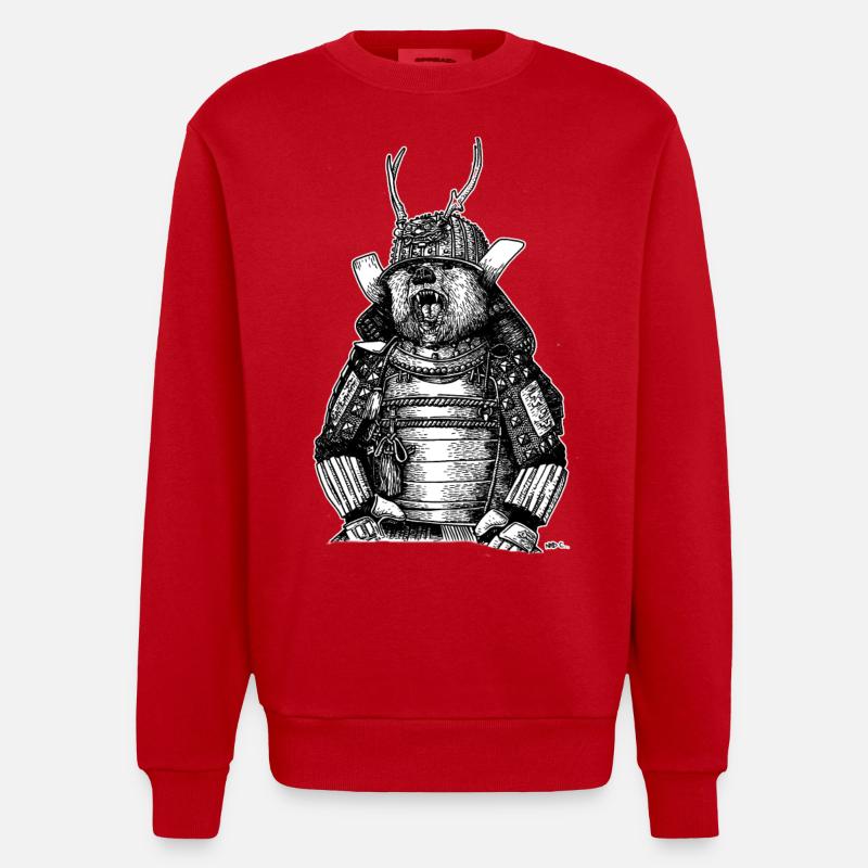 SAMOURAÏ OURS - Sweat bio épais oversize fabriqué en UE - rouge