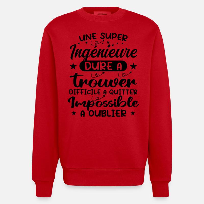 A Super Engineer - Engineer Gift - Heavyweight Oversized Organic Crew Neck Made in EU - red