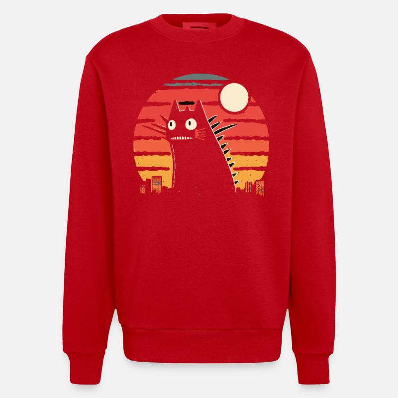 Chat monstre géant chat - Sweat bio épais oversize fabriqué en UE - rouge