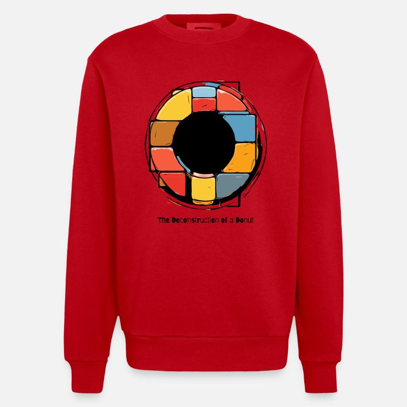 La déconstruction d’un beignet - Sweat bio épais oversize fabriqué en UE - rouge