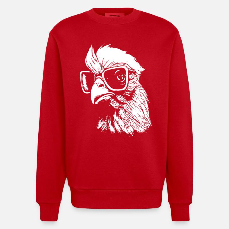 intelligentes Huhn - Heavyweight Oversized Organic Crew Neck Made in EU - Rot