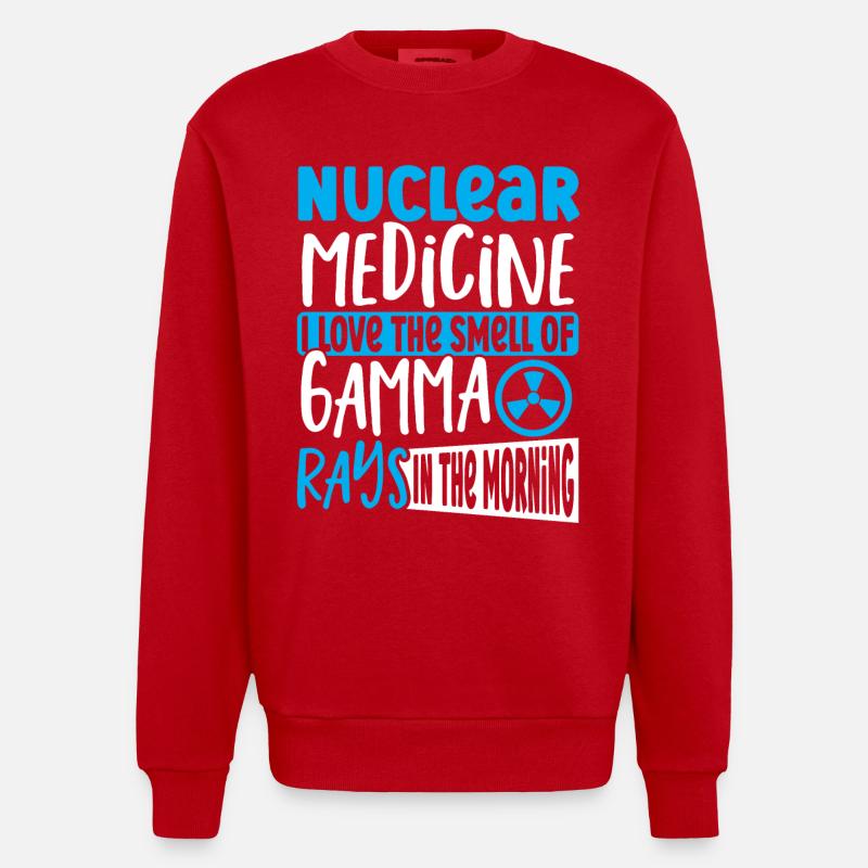 Médecine nucléaire J’aime l’odeur de - Sweat bio épais oversize fabriqué en UE - rouge
