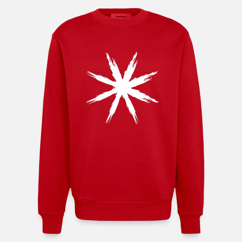 Conception abstraite - Sweat bio épais oversize fabriqué en UE - rouge