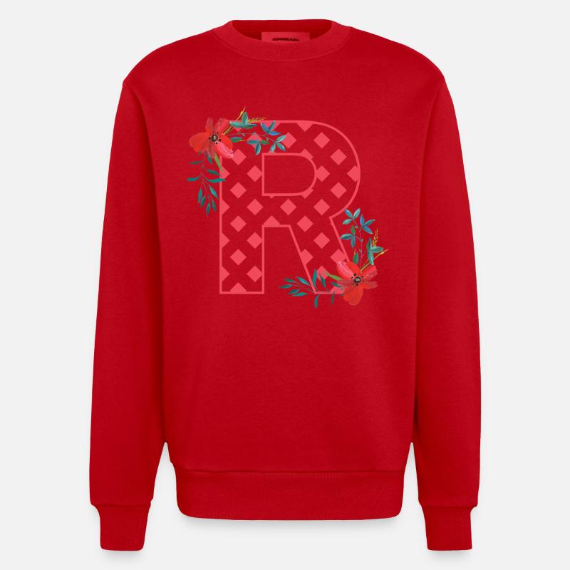 coquelicots r - Sweat bio épais oversize fabriqué en UE - rouge