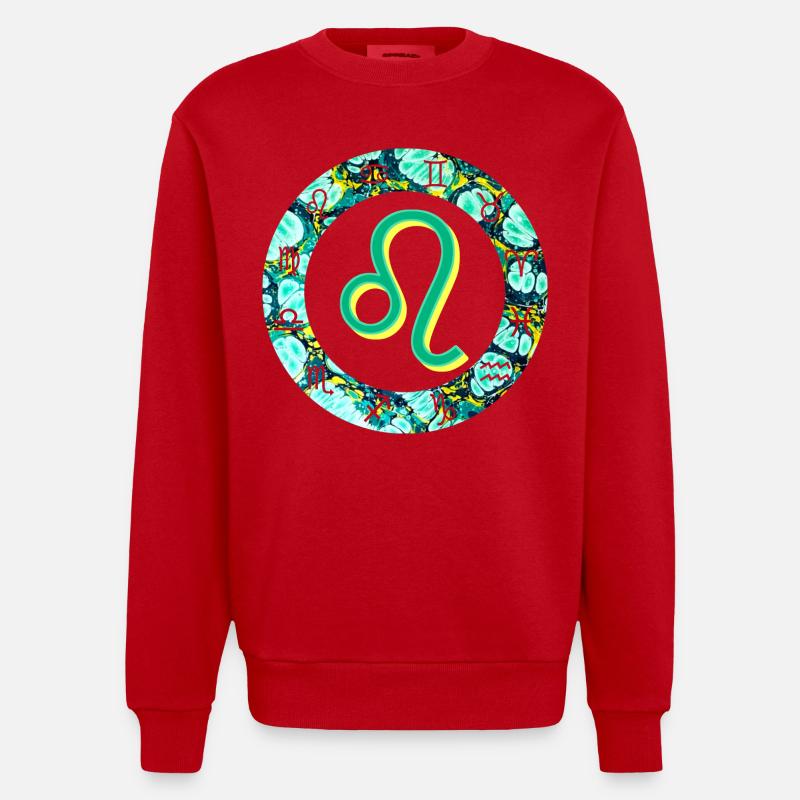 Lion E 241 - Heavyweight Oversized Organic Crew Neck Made in EU - red