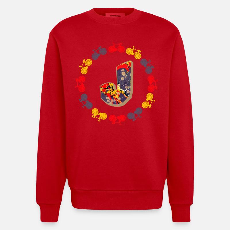 Bicyclette E 202 J - Sweat bio épais oversize fabriqué en UE - rouge